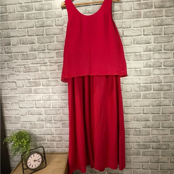 Soft Surroundings Dark Pink Fuchsia Flowy Ankle/Maxi Sleeveless Dress Size 14 - Picture 2 of 12